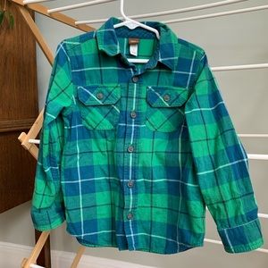 Tea Collection Plaid Flannel Shirt Size 5